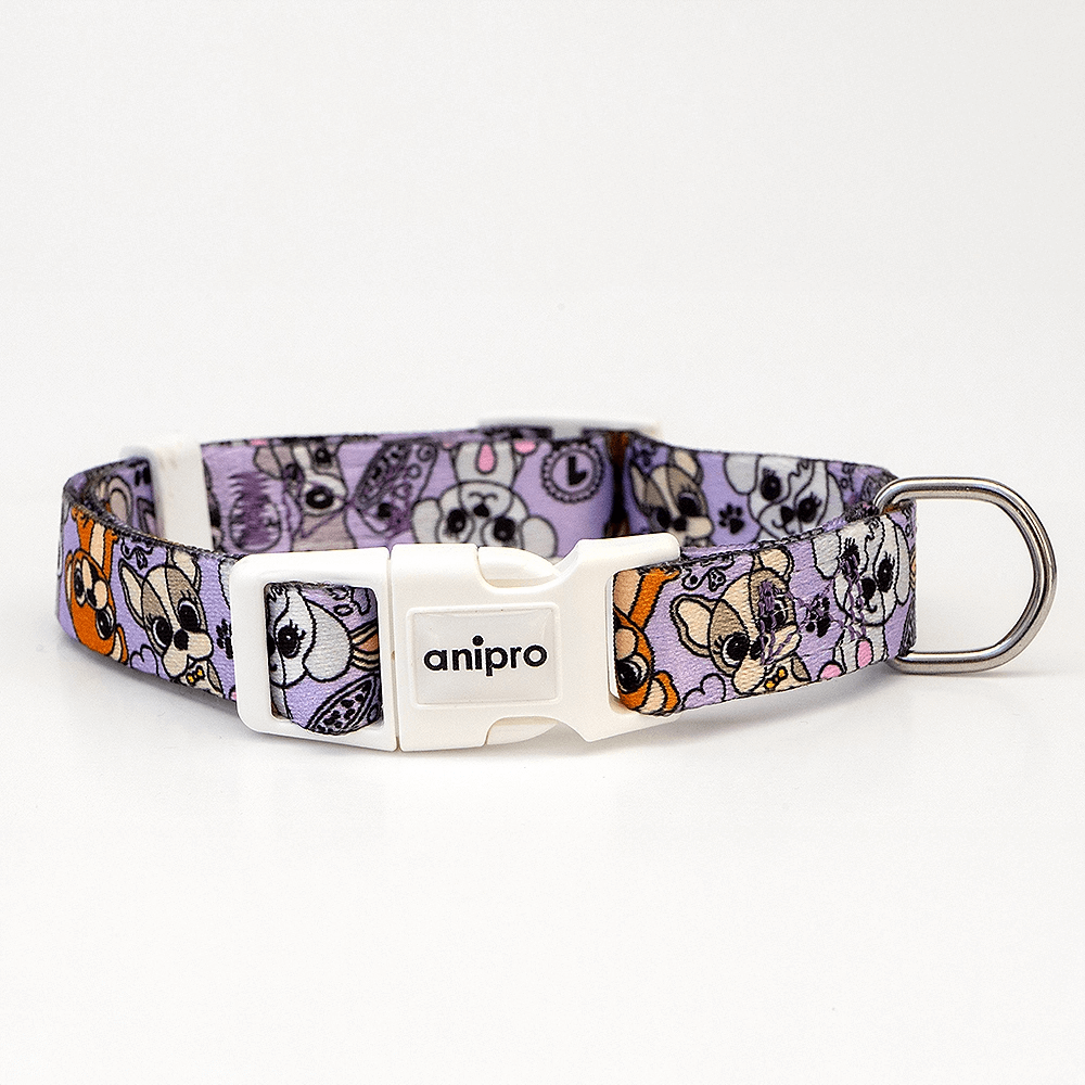 аnipro Soft Touch Cute puppies нашийник лента 15мм/30-45см с бяла тока