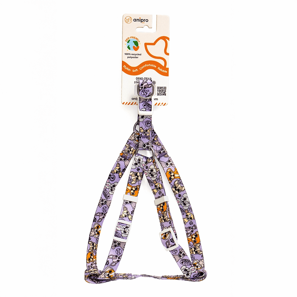аnipro Soft Touch Cute puppies нагръдник лента 15мм/30-45см с бяла тока