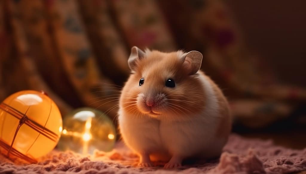Сладък кафяв хамстер в клетка