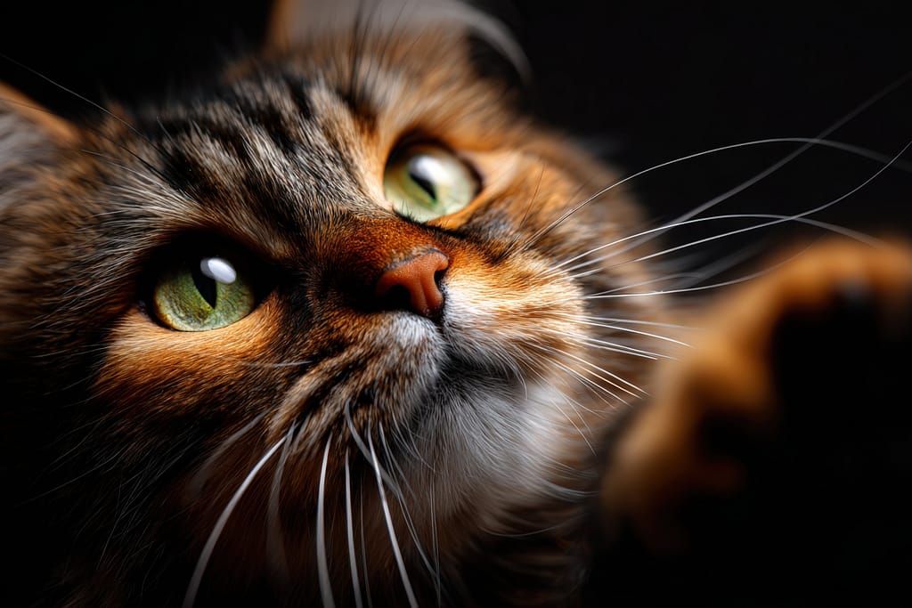 Домашна котка с любопитен поглед – символ на мистериозната природа на котките