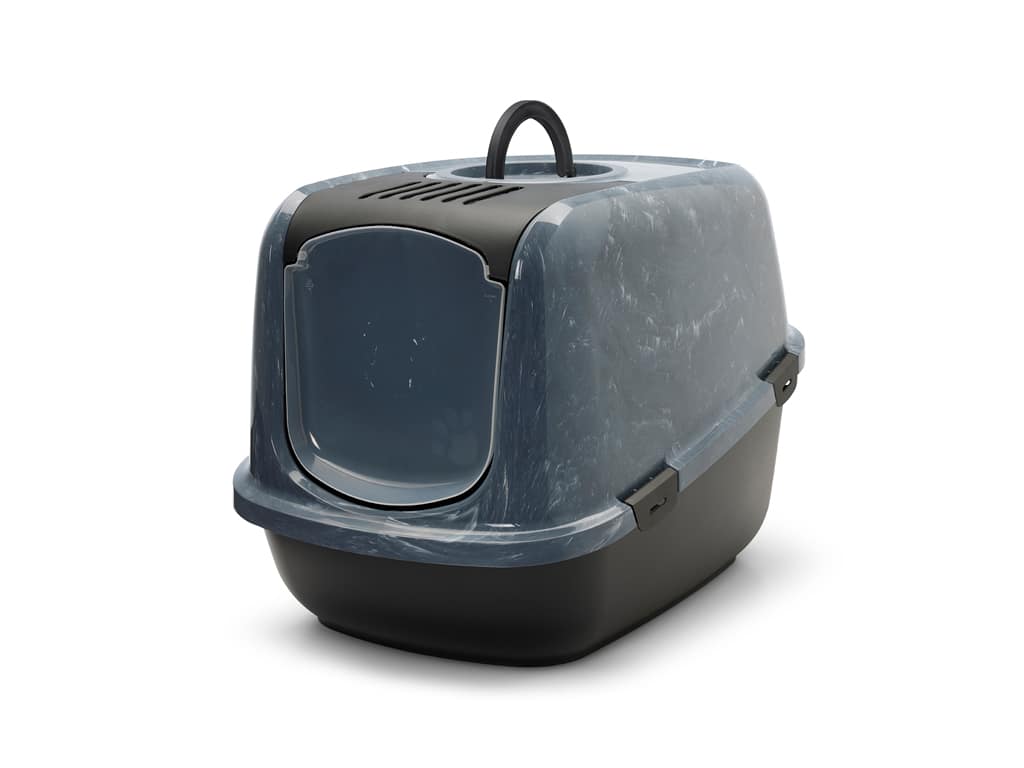 Savic Nestor Jumbo Marble закрита котешка тоалетна черен мрамор/черно, 66.5х48.5х46.5 см