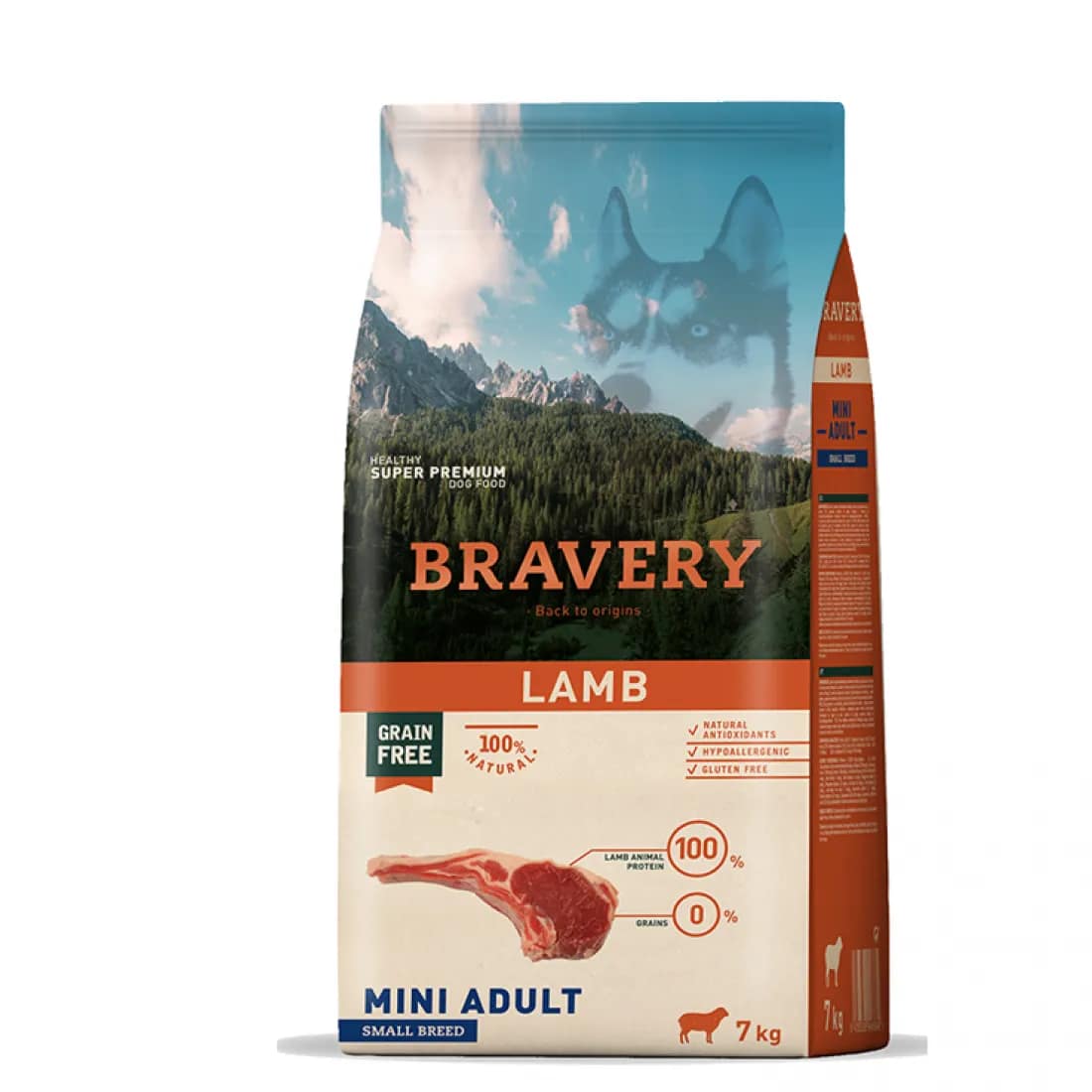 Bravery Lamb Small & Mini Breeds Adult Dog - Пълноценна храна за израснали кучета от дребни и мини породи с агнешко 7 кг