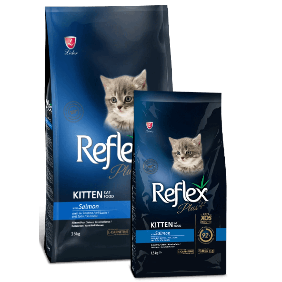 Reflex+ Kitten Salmon15kg - Пълноценна храна за подрастващи котки от всички породи със сьомга 15 кг