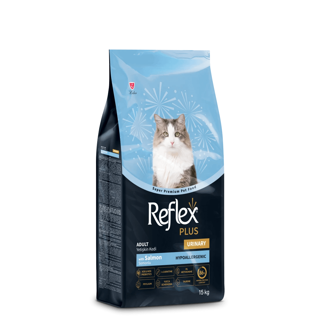 Reflex Plus Urinary Salmon Adult Cat - Пълноценна храна за израснали котки от всички породи със сьомга и грижа за уринарния тракт 15 кг