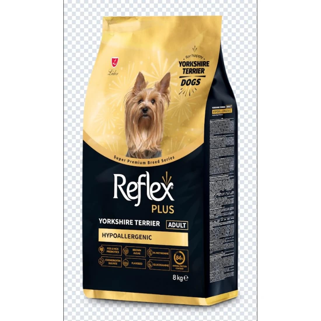 Reflex Plus Breed Series Yorkshire Terrier Adult 8kg - Специална супер премиум храна за израснали Йоркширски териери 8кг.