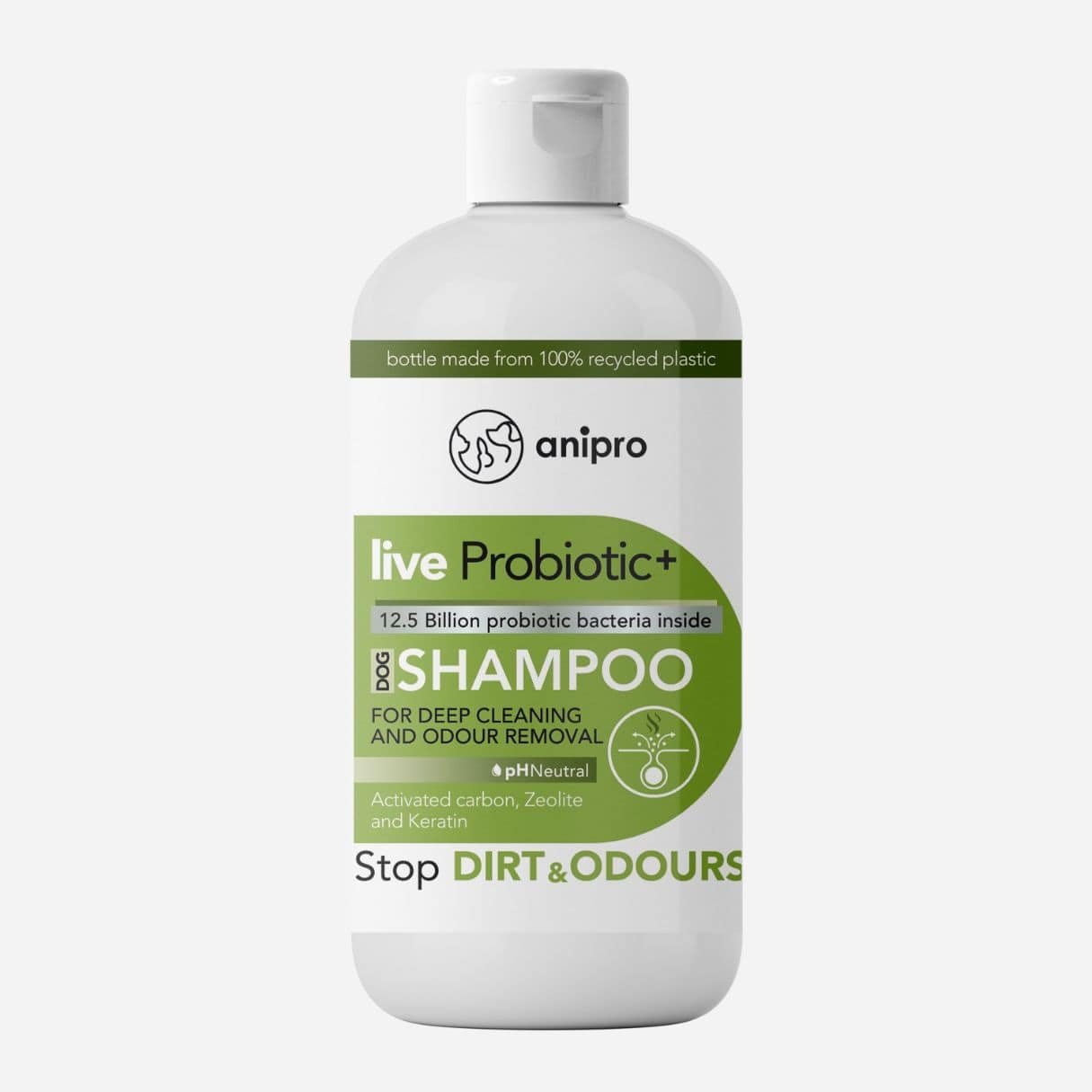 anipro Live Probiotic+ Stop Dirt & Odours - пробиотичен шампоан за кучета против миризми и упорити замърсявания, 250 мл