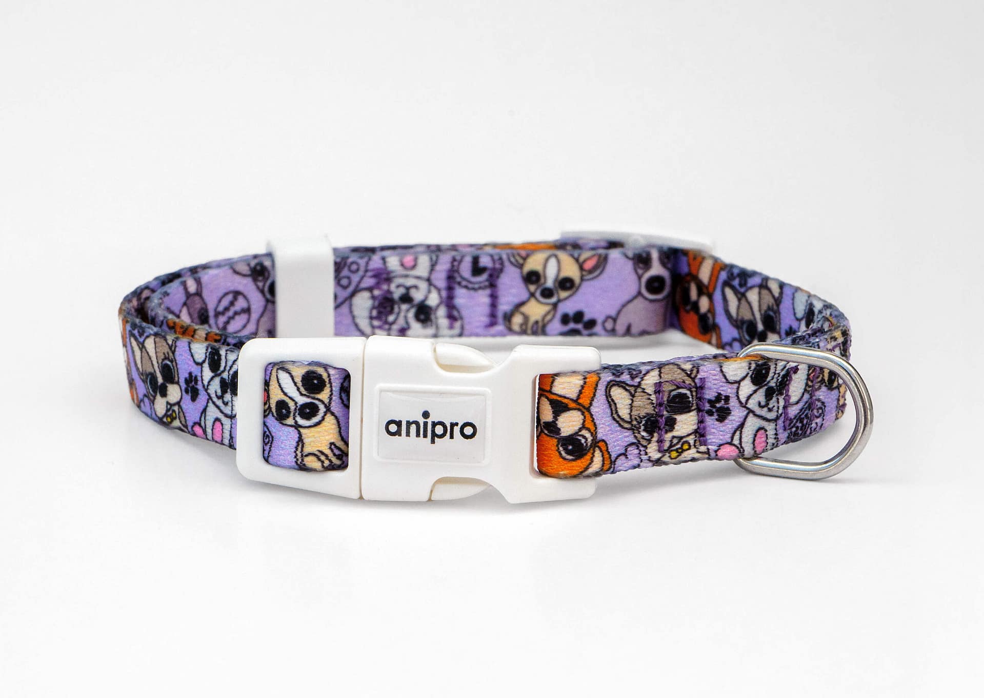 аnipro Soft Touch Cute puppies нашийник лента 10мм/20-35см с бяла тока