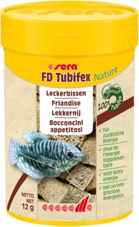 sera FD tubifex Nature 100 мл - лиофилизирани храни (FD food) за всички рибки