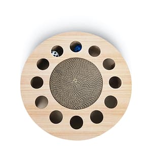 anipro Драскалка за котки малък кръг дървен, 33х33х4.5 см