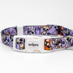 аnipro Soft Touch Cute puppies нашийник лента 10мм/20-35см с бяла тока