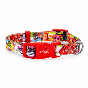 аnipro Soft Touch Dog of the city нашийник лента 10мм/20-35см с червена тока