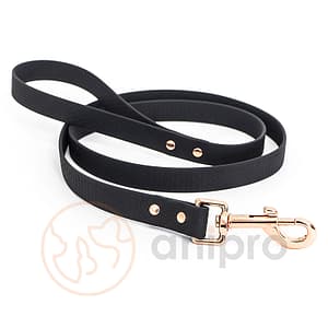 anipro Hexagon повод лента хексагон 20мм/120см черен с карабинка розово злато