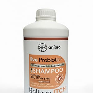 anipro Live Probiotic+ Reliеve Itch - пробиотичен шампоан за кучета при суха и сърбяща кожа,1000 мл