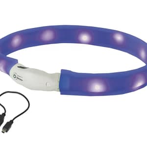 LED нашийник VISIBLE с USB син S
