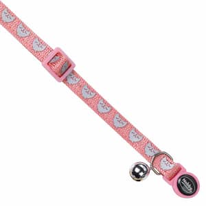 Нашийник за котка “Cat Head“ със звънче розов