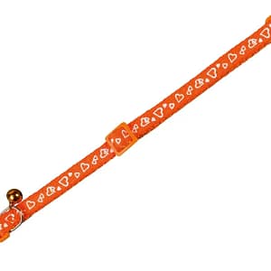 Нашийник за котка Heart оранжев