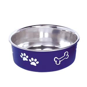 Метална хранилка "FUSION" с гумена основа - Синя 1,8л