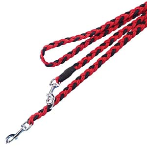 Повод плетено въже 16 мм./200 см. червено-черно