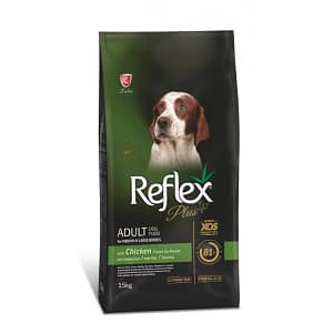 Reflex Plus Adult Dog Medium & Large Breeds Chicken 15кг - Пълноценна храна с пилешко за израснали кучета от средни и едри породи 15 кг.