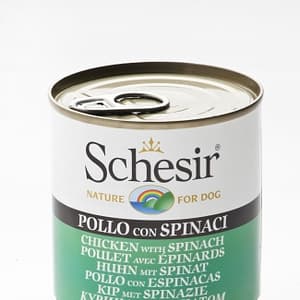 Schesir - Nature Chicken with Spinach C2804 - Консерва за кучета с пилешки филенца и спанак 285 грама