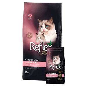 Reflex Plus Mother ​​&​​ Baby Cat Food with Lamb - Пълноценна храна за подрастващи котки и майки кърмачки с агнешко месо и ориз 15 кг