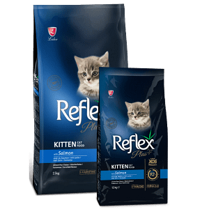 Reflex+ Kitten Salmon1.5kg - Пълноценна храна за подрастващи котки от всички породи със сьомга 1.5 кг