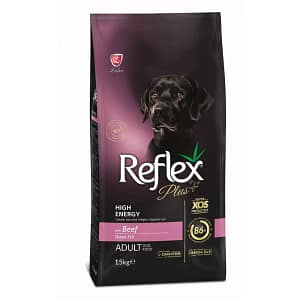 Reflex Plus High Energy Adult Dog - високоенергийна храна с говеждо месо за израснали кучета 15 кг