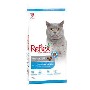 Reflex Salmon & Anchovy Adult Cat - Пълноценна храна за израснали котки от всички породи със сьомга и аншоа 15 кг