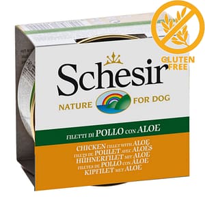 Schesir Dog Chicken Fillets with Aloe -Пиле с алое в желе- консерва за кучета