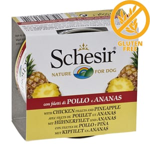 Schesir Dog Chicken Fillets with Pineapple -Пиле с ананас- консерва за кучета 150гр