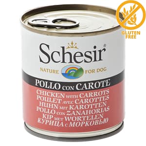 Schesir Dog Chicken with Carrots -Пиле с моркови- консерва за кучета 285гр