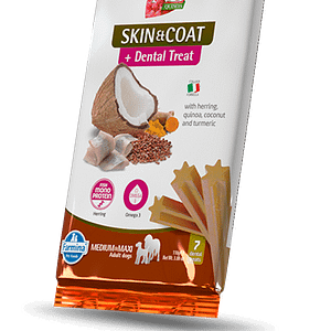 TREAT ND QUINOA DOG SKIN COAT HERRING 100g ADULT MED/MAX - лакомство