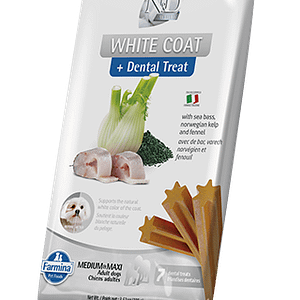 TREAT ND WHITE DOG SEA BASS FENN RICE SPIRU ADULT100g MED/MAXI  - лакомство