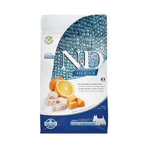 N&D DOG OCEAN ADULT MINI PUMPKIN 800G куче,тиква с риба треска и портокал