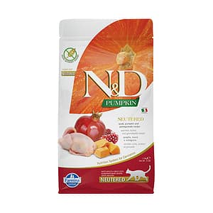 N&D CAT PUMPKIN NEUTERED 1.5 kg коте,кастрирани, тиква с пъдпъдък и нар