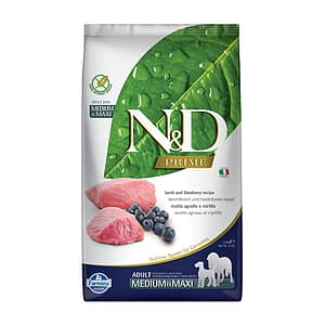 N&D PRIME DOG LAMB&BLUEBER.ADULT MED&MAXI 2.5KG