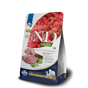 N&D DOG QUINOA WEIGHT LAMB ADULT MED&MAXI 2.5 KG с агнешко и броколи