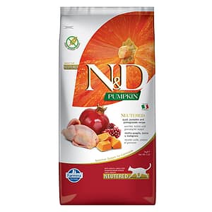 N&D CAT NEUTERED PUMPKIN 5 KG коте,кастрирани, тиква с пъдпъдък и нар