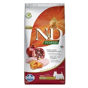 N&D DOG ADULT MINI PUMPKIN 7 KG куче,тиква с пиле и нар