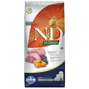 N&D DOG PUPPY MED&MAXI PUMPKIN 12 KG куче,агнешко и боровинки