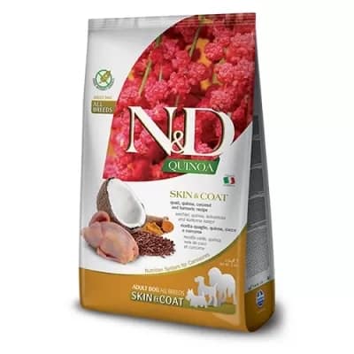 N&D DOG QUINOA SKIN&COAT AD MED & MAXI QUAIL 7 KG с пъдпъдък