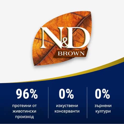 N&D BROWN DOG SPIRULINA MED/MAXI AD 7 kg- кафяво куче ,с агне и моркови - Image 4