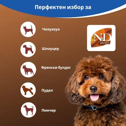 N&D BROWN DOG SPIRULINA MINI AD 5kg- кафяво куче ,с агне и моркови - Image 2