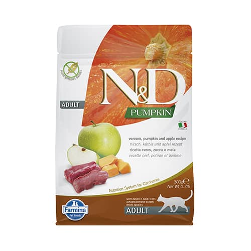N&D CAT ADULT PUMPKIN 300G коте,тиква с еленово месо и ябълка