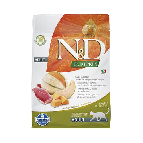 N&D CAT ADULT PUMPKIN 0.300KG-коте ,тиква с патица и пъпеш