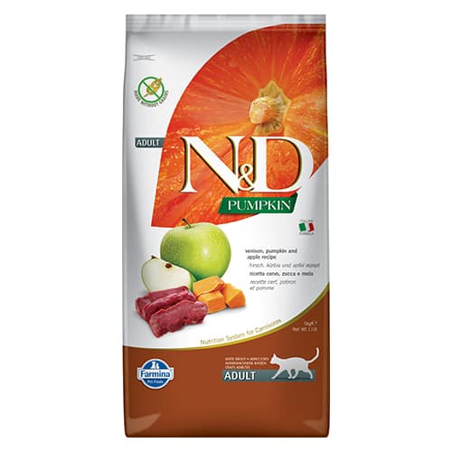 N&D CAT ADULT PUMPKIN 5kg коте ,тиква с еленово месо и ябълка