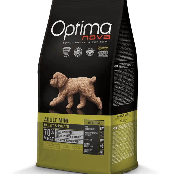 OPTIMA NOVA ADULT MINI DIGESTIVE RABBIT & POTATO - Заек и картоф 8кг