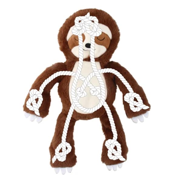 Плюшена играчка ЛЕНИВЕЦ с въженце вътре 34 см. - Image 2