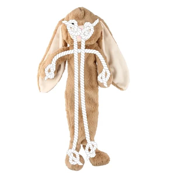 Плюшена играчка ЗАЕК с въженце вътре 54 см. - Image 2