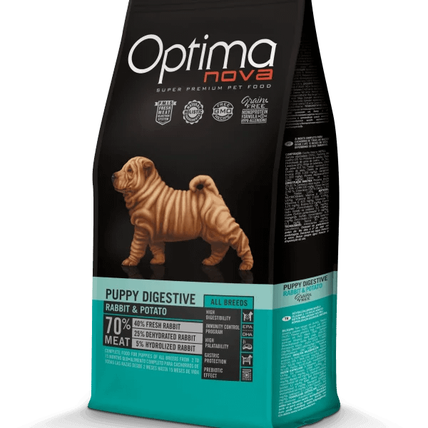 OPTIMA NOVA PUPPY DIGESTIVE RABBIT & POTATO - Заек и картоф 12кг